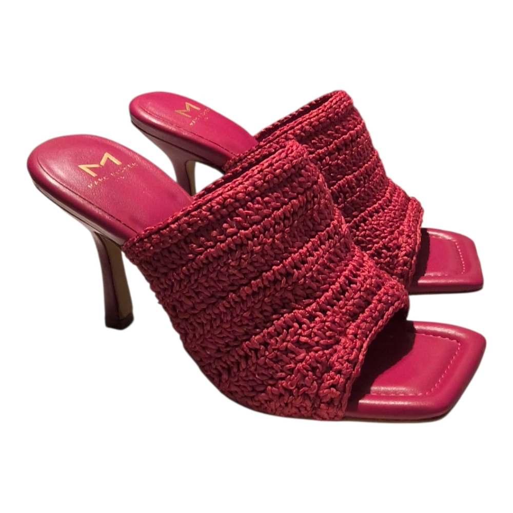 Marc Fisher Ltd Dako Fuschia Heeled Sandals -  Woven Textile Upper Boho Chic 7M